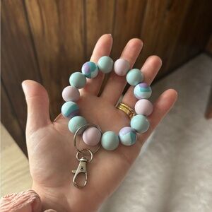 Pastel Beaded Keychain Bracelet